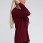 NUVI APPAREL Wine Red Textured Knitted Pullover Hoodie