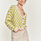 JADE by JANE Contrast pattern Cardigan Sweater
