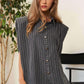 DAVI & DANI Stripe Button Down Shirt and Long Pants Set