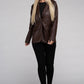 AMBIANCE APPAREL Sleek Pu Leather Blazer with Front Closure