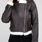 AMBIANCE APPAREL Trimmed  PU Jacket with Inside Plush