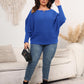Full Size Boat Neck Batwing Sleeve Sweater-up to 3XL