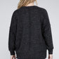 ZENANA Plus Brushed Melange Drop Shoulder Sweater