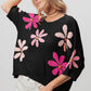 BiBi Black Floral Pattern Cropped Sweater