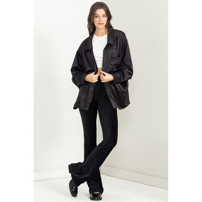 HYFVE Charmed Oversized Buttoned Down Satin Shirt