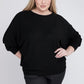 ZENANA Plus Ribbed Batwing Long Sleeve Boat Neck Sweater