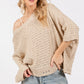 SAGE + FIG Distressed Asymmetrical Open Stitch Sweater