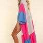 PLUS COLOR BLOCK KIMONO MAXI OPEN CARDIGAN