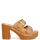 RAG & Co. Sarai Buckle Straps High Block Heel Mules
