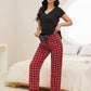 V-Neck Short Sleeve Top and Shorts Lounge Set