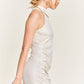 FOGGY FOIL OVERLAP SHIRRED DRESS PLUS