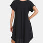 ZENANA Fringe Edge High Low Flowy Dress with Pockets