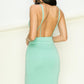 HYFVE Backless Cami Cowl Neck Split Mini Party Dress