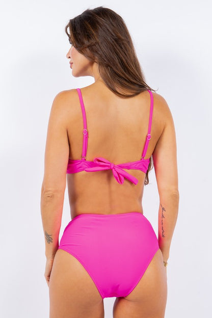 Mermaid Swimwear Women's 2 Piece Rouched Top and Bottom High Waisted Bikini