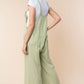 WHITE BIRCH Texture Sleeveless Wide Leg Jumpsuit