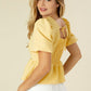 LILOU Bubbles sleeved blouse with peplum