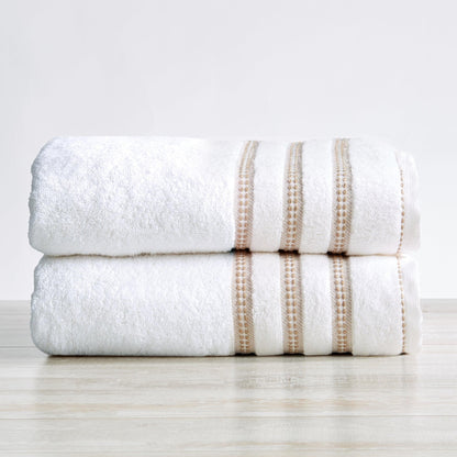 2 Pack Cotton Floral Bath Towels - Roselyn Collection