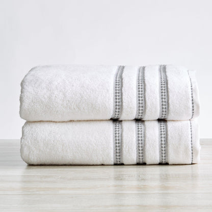 2 Pack Cotton Floral Bath Towels - Roselyn Collection