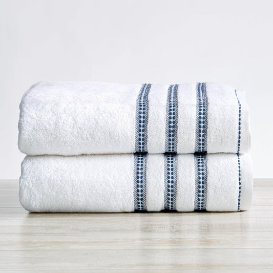 2 Pack Cotton Floral Bath Towels - Roselyn Collection