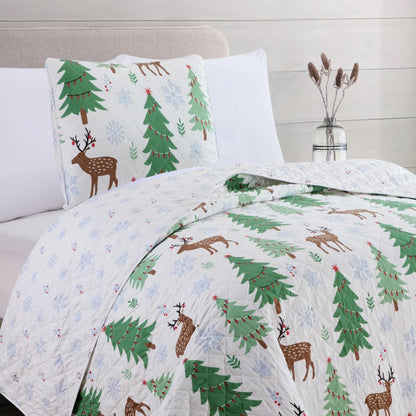 3-Piece Holiday Quilt - Holly Collection