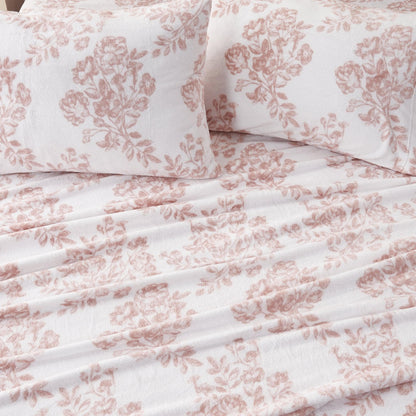 4-Piece Printed Plush Sheet - Velvet Luxe Collection