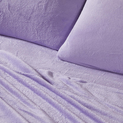 4-Piece Solid Plush Sheet - Velvet Luxe Collection