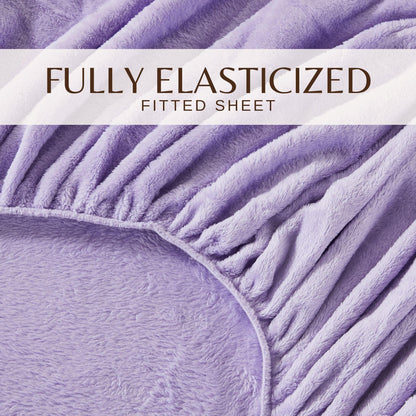 4-Piece Solid Plush Sheet - Velvet Luxe Collection