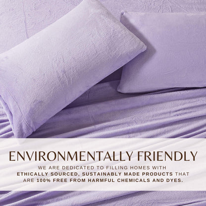 4-Piece Solid Plush Sheet - Velvet Luxe Collection