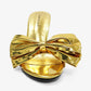 KALIA Gold Metallic Bow Mule - Elegant Stylish Comfort for Parties & Nights Out