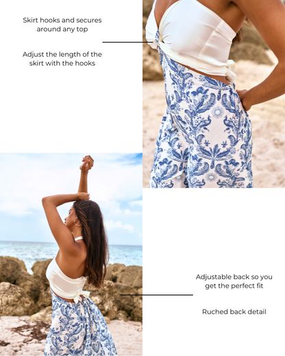 Attachable Skirt to Dress - French Toile