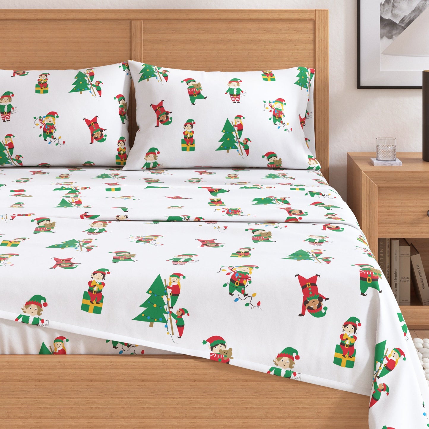 4-Piece Turkish Cotton Christmas Flannel Sheet - Whittaker Collection