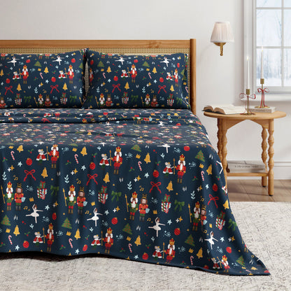 4-Piece Turkish Cotton Christmas Flannel Sheet - Whittaker Collection