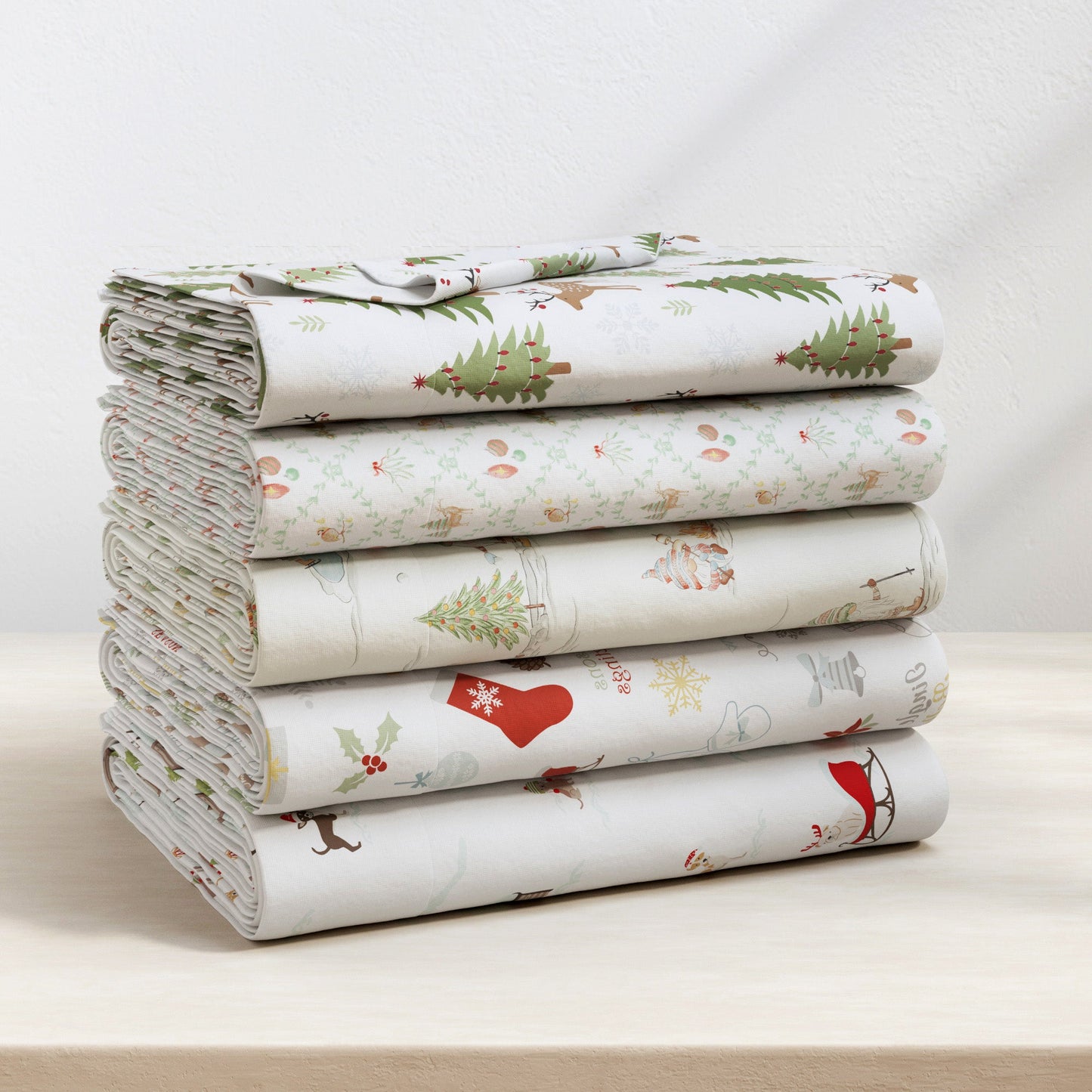 4-Piece Turkish Cotton Christmas Flannel Sheet - Whittaker Collection