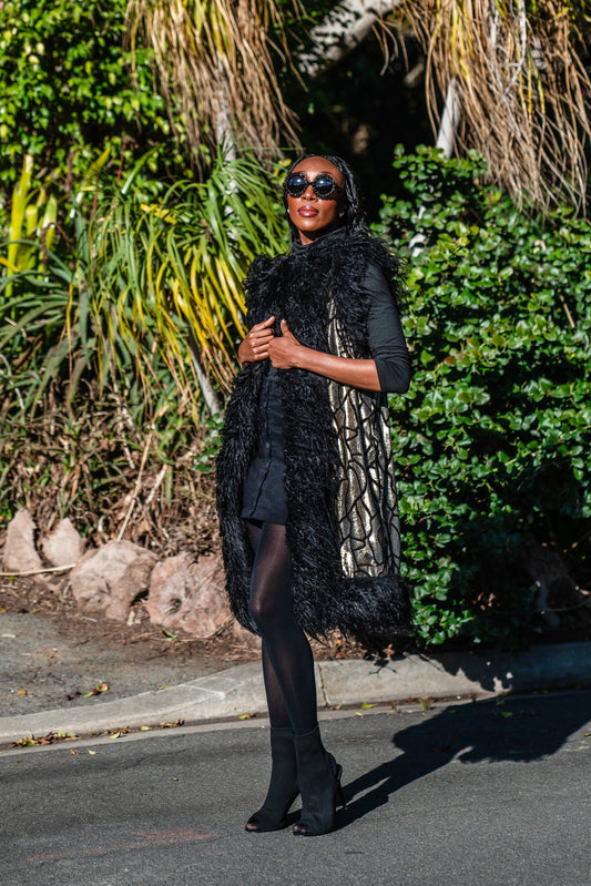 Zenobia Faux Fur Trim Vest (PRE-ORDER)