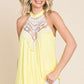 CULTURE CODE Lace Panel Sleeveless Round Neck Top