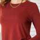 ZENANA Full Size Long Sleeve Round Neck Round Hem Top