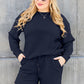 DOUBLE TAKE Full Size Texture Long Sleeve Top and Drawstring Shorts Set