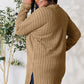BASIC BAE Full Size Ribbed Round Neck Long Sleeve Slit Top/ S-3XL