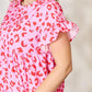 DOUBLE TAKE Short Flounce Sleeve Tiered Dress