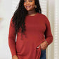 ZENANA Full Size Long Sleeve Round Neck Round Hem Top