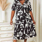 DOUBLE TAKE Printed Surplice Balloon Sleeve Dress