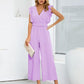 Ruffled Surplice Cap Sleeve Jumpsuit