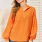 BASIC BAE Side Slit Buttoned Waffle Knit Hoodie