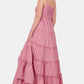 ZENANA Woven Smocked Tiered Cami Maxi Dress