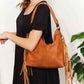 SHOMICO PU Leather Fringe Detail Western-Boho Shoulder Bag