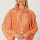 Textured Sherbet Button Up Long Sleeve Blouse