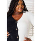WOVEN RIGHT Contrast Button-Front V-Neck Cardigan