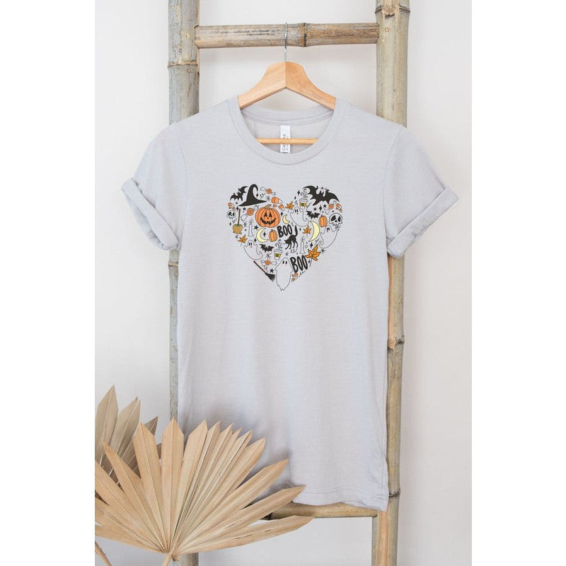 HONEY TEE APPAREL T-shirt graphique avec cœur d'Halloween