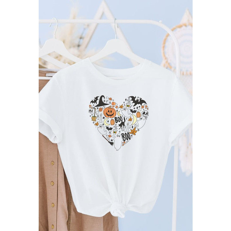 HONEY TEE APPAREL T-shirt graphique avec cœur d'Halloween