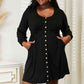 DOUBLE TAKE Scoop Neck Empire Waist Long Sleeve Magic Dress